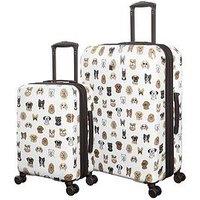 It Luggage Sheen Groovy Dog Print Hardshell 2Pc Suitcase Set