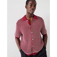 Jack & Jones Dia Short Sleeve Knitted Polo Shirt - Dark Red