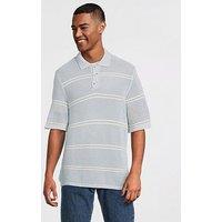 Jack & Jones Summer Knitted Polo Shirt - Light Blue