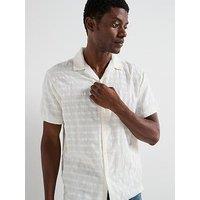 Jack & Jones Dia Structure Short Sleeve Resort Shirt - Cream