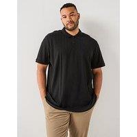 Jack & Jones Plus Summer Pattern Polo Shirt - Black