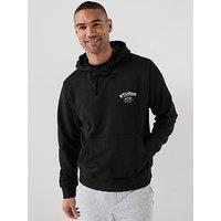 Jack & Jones Small Print Logo Hoodie - Black