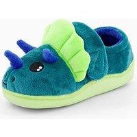 The Very Collection Younger Boys Dinosaur Touch Strap Slipper - Blue