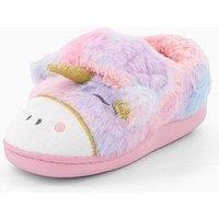 The Very Collection Younger Girls Unicorn Touch Strap Slipper - Pink