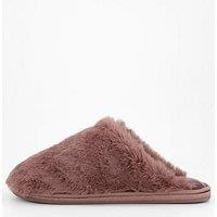 The Very Collection Faux Fur Mule Slipper - Mauve