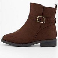 The Very Collection Extra Wide Chocolate Ankle Boots - Brown