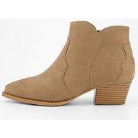 The Very Collection Wide Fit Western Ankle Boot - Brown