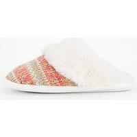 The Very Collection Knitted Mule Slipper - Multi