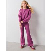 The Very Collection Girls Sweatshirt With Flare Leggings - Rose Pink
