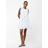 French Connection Tiered Floral Print Ruffle Mini Dress - White