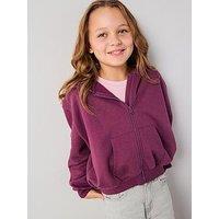 The Very Collection Girls Zip Up Hoodie - Burgundy/Red