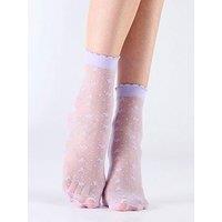 Pretty Polly Bow Pattern Sheer Socks - Lavender