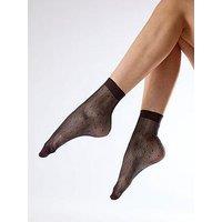 Pretty Polly Spot Net Anklet - Black