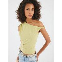 River Island Short Drape Modal Top - Green