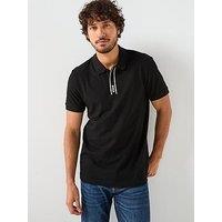 Boss Paddy Corporate Placket Regular Fit Cotton Polo Shirt - Black