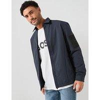 Boss Expedit Padded Relaxed Fit Zip Through Overshirt - Navy
