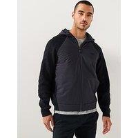 Boss Mirror Hybrid Regular Fit Hooded Knitted Jacket - Navy