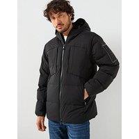Boss Riplite Quilted Hooded Parka - Black