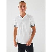 Boss Polo Zone Cuff Logo Polo Shirt - White