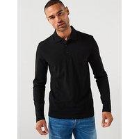 Boss Plisy Long Sleeve Polo Shirt - Black