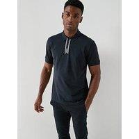 Boss Paddy Corporate Placket Regular Fit Cotton Polo Shirt - Navy