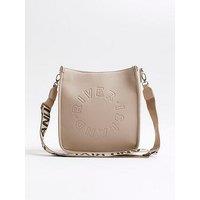 River Island 2719 Med Logo Messenger Bag - Beige