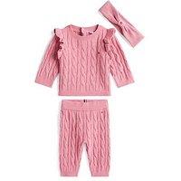 Tommy Hilfiger Baby Girls Cable Headband Giftbox - Pink