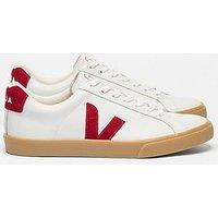 Veja Womens Esplar Logo Leather Trainers - White