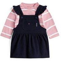 Tommy Hilfiger Baby Girls Baby Cord Dungaree Dress Set - Navy