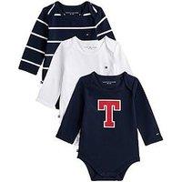 Tommy Hilfiger Baby Boys 3 Pack Long Sleeve Body Giftbox - Multi