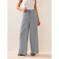 Pixiegirl Petite Gingham Check Wide Leg Trouser - Black