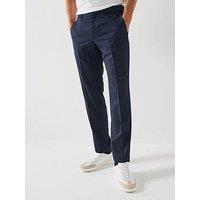 Boss H-Genius Slim Fit Wool Suit Trousers - Navy