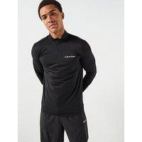 Calvin Klein Sport Ck Icon Performance 1/4 Zip Sweatshirt - Black