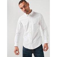 Boss H-Liam Plain Regular Fit Oxford Shirt - Plain White