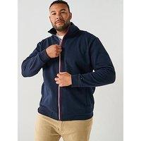 Tommy Hilfiger Big & Tall Global Stripe Zip Through Track Top - Navy