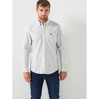 Boss H-Liam Striped Regular Fit Oxford Shirt - Khaki
