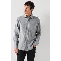 Boss C-Owen 2 Pocket Relaxed Fit Flannel Overshirt - Grey