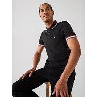 Tommy Hilfiger Cuff Interest Polo Shirt - Black