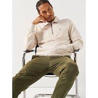 Tommy Hilfiger Essential Terry 1/4 Zip Sweat Top - Natural