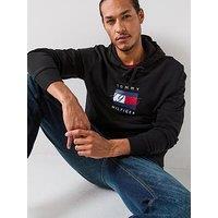 Tommy Hilfiger Linear Flag Graphic Hoodie - Black