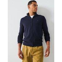 Tommy Hilfiger Essential Cotton Zip Thru Knitted Cardigan - Navy