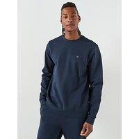 Boss C-Sharpe 01 Regular Fit Nikel Logo Crew Sweatshirt - Navy