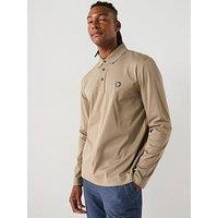 Boss Nikel Logo Long Sleeve Polo Shirt - Brown