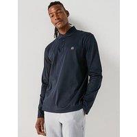 Boss C-Paley 01 Regular Fit Nikel Logo Long Sleeve Polo Shirt - Navy