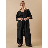 Yours Curve Anglaise Cover Up - Black