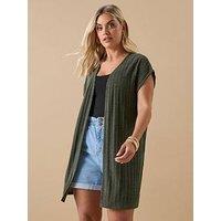 Yours Curve Short Sleeve Cover Up - Green