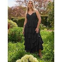 Yours Curve Ruffle Formal Maxi Dress - Black