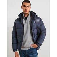 Tommy Hilfiger Mix Down Hooded Padded Jacket - Navy