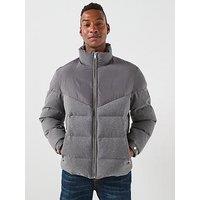 Boss H-Clanello1 Nylon/Flannel Quilted Jacket - Grey