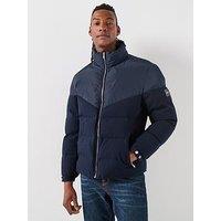 Boss H-Clanello1 Nylon/Flannel Quilted Jacket - Navy